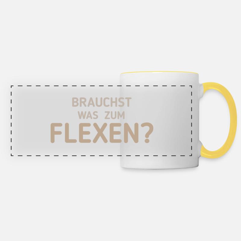 Flexen - Funny Saying - Panoramic Mug - white/yellow