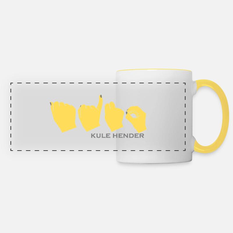 Aino with mustard yellow colour - Panoramic Mug - white/yellow