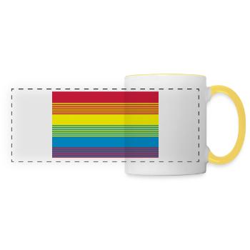 Rainbow Flag Vektor - Panoramic Mug - white/yellow - Front