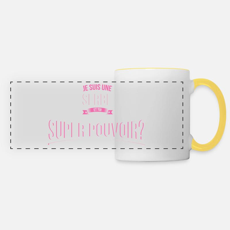 Serbe super pouvoir cadeau - Mug panoramique contrasté et blanc - blanc/jaune