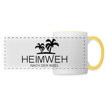 Heimweh nach der Insel - Panoramatasse - Weiß/Gelb - Vorne