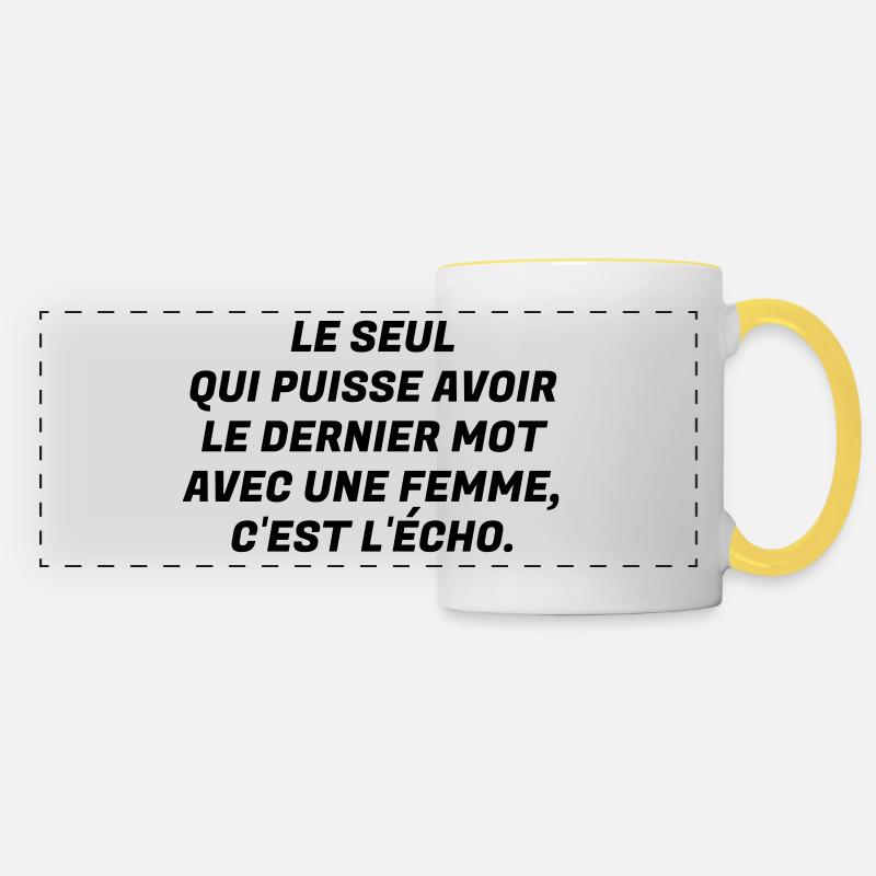 Mariage Amour Marié Mariée EJG EVJF Mari Femme - Mug panoramique contrasté et blanc - blanc/jaune