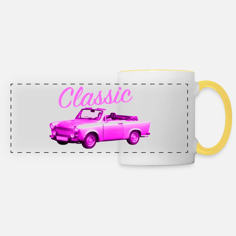 Classic Trabbi pink - Panoramatasse - Weiß/Gelb