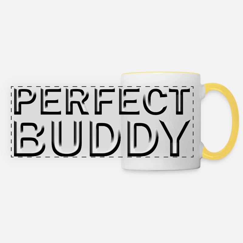 Perfect Buddy - Mug panoramique contrasté et blanc - blanc/jaune