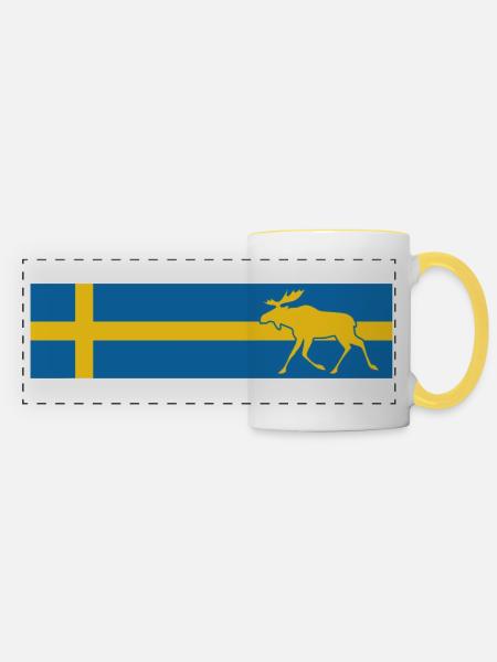 Sweden - Moose - Car stickers - Stickers - Panoramic Mug - white/yellow