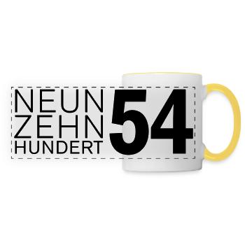 Geburtstag Jahrgang 1954 geboren - Panoramatasse - Weiß/Gelb - Vorne