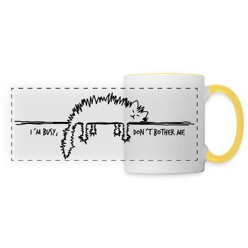 This cat is busy sleeping - Panoramic Mug - white/yellow - Front