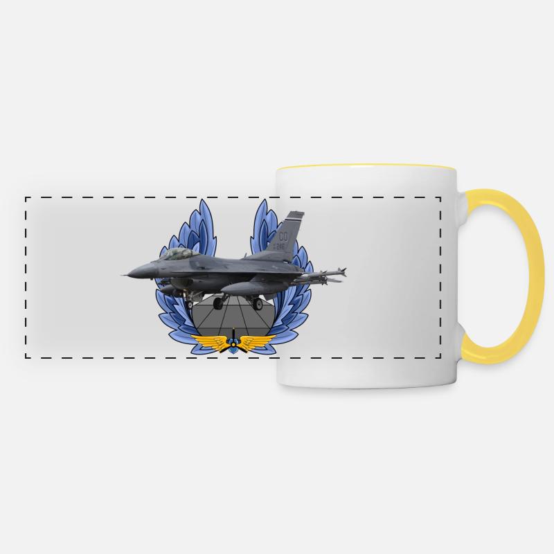F-16 Fighting Falcon - Panoramic Mug - white/yellow
