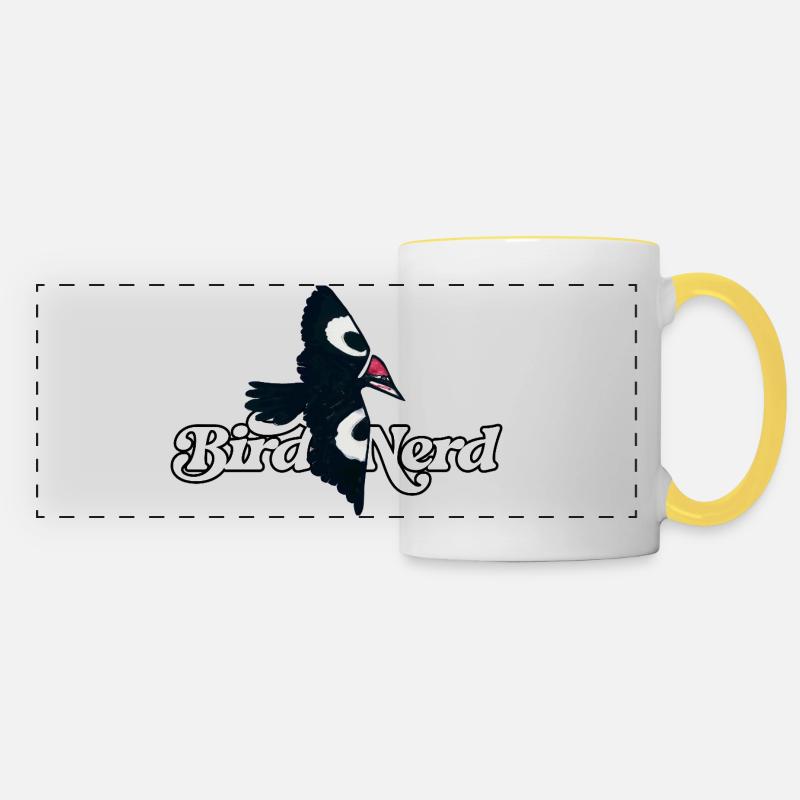 Bird Nerd Logo Tee - Panoramic Mug - white/yellow