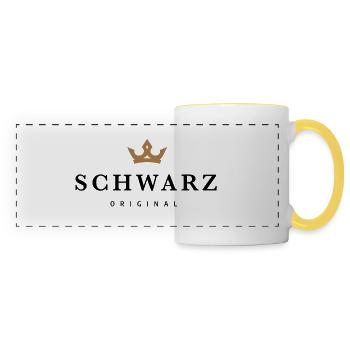 Schwarz - Panoramatasse - Weiß/Gelb - Vorne