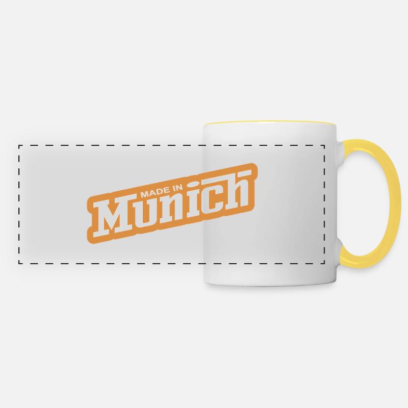 Munich - because it's your city! - Panoramic Mug - white/yellow