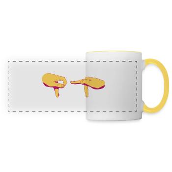 pété gang jaune - Mug panoramique contrasté et blanc - blanc/jaune - Devant