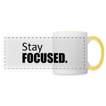 design focused stay focused koenig crown poster - Panoramic Mug - white/yellow - Front