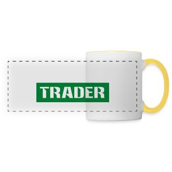 Trading de Bitcoin et d'actions cryptographiques - Mug panoramique contrasté et blanc - blanc/jaune - Devant