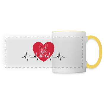 Heavy Metal ECG Metal Fork - Panoramic Mug - white/yellow - Front