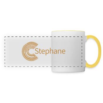 Pour Stéphane - Mug panoramique contrasté et blanc - blanc/jaune - Devant