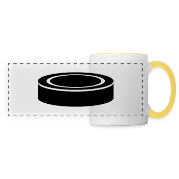 Hockey Puck - Panoramic Mug - white/yellow - Front