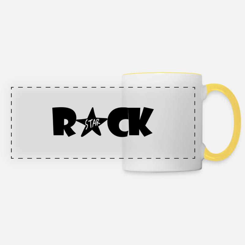 Rock Star - Panoramic Mug - white/yellow