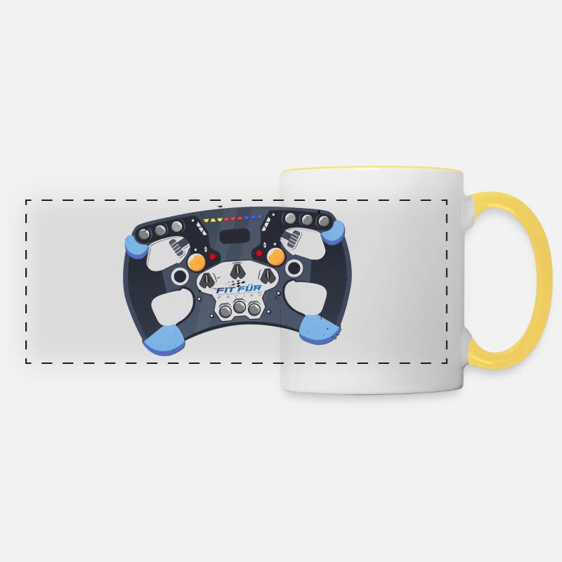 Convient pour le volant Racing Sim Racing - Mug panoramique contrasté et blanc - blanc/jaune