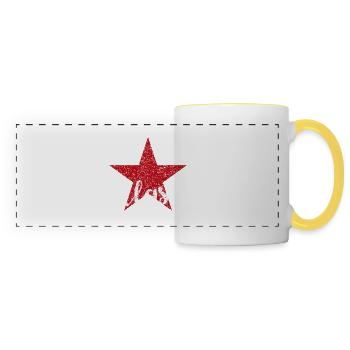 Étoile rouge antifasciste - Mug panoramique contrasté et blanc - blanc/jaune - Devant