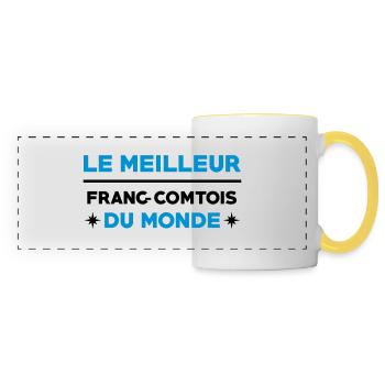 Franche-comté / Franc-Comtois / Franc-Comtoise - Mug panoramique contrasté et blanc - blanc/jaune - Devant