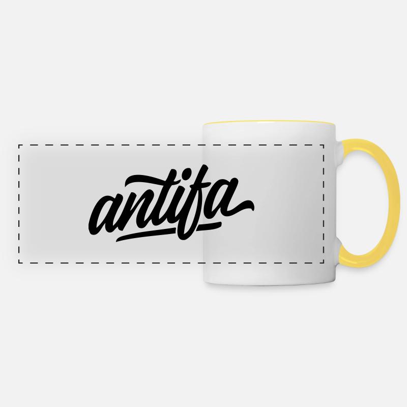 Antifa - Mug panoramique contrasté et blanc - blanc/jaune