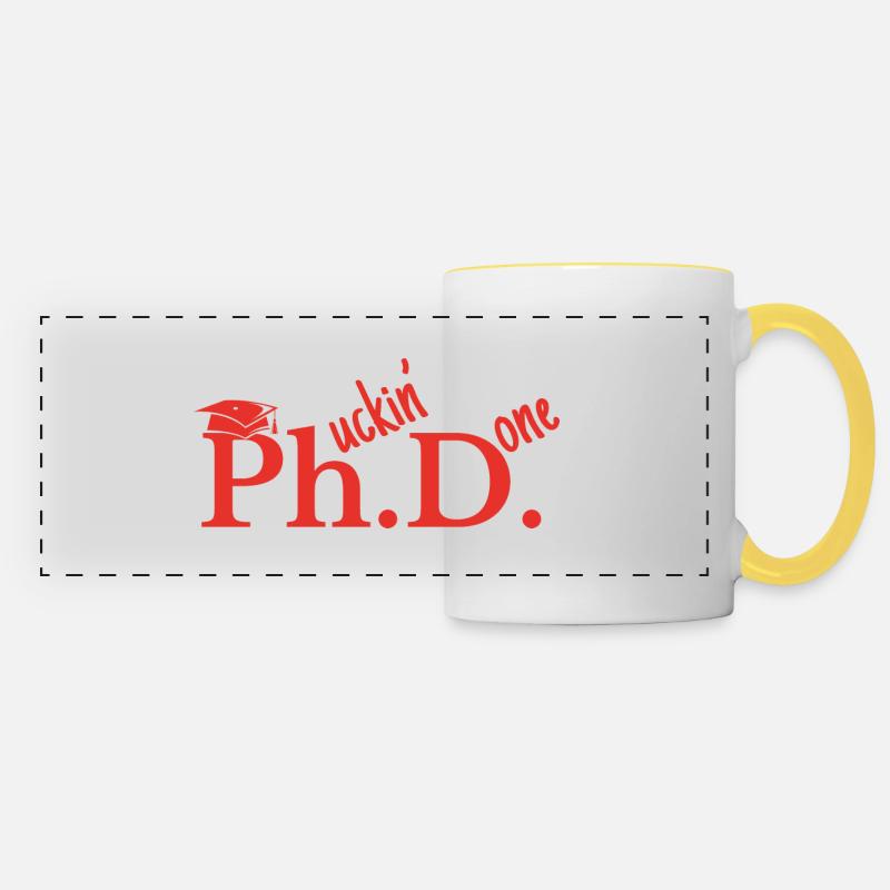 Phd Student Geschenk Graduate Master Degree - Panoramatasse - Weiß/Gelb
