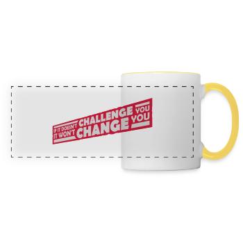 Workout Fitness Motivation Quote - Panoramic Mug - white/yellow - Front