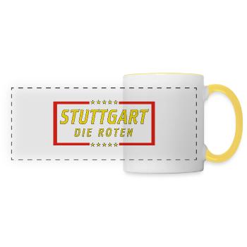Stuttgart : Die Roten - Mug panoramique contrasté et blanc - blanc/jaune - Devant