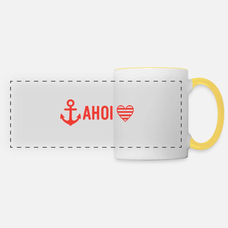 Ahoy - Panoramic Mug - white/yellow