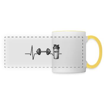 Fitness Motivations Power Design - Panoramatasse - Weiß/Gelb - Vorne