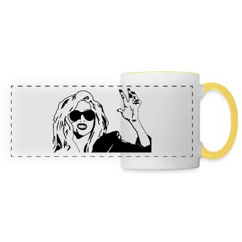 Music pop star design - Panoramic Mug - white/yellow - Front