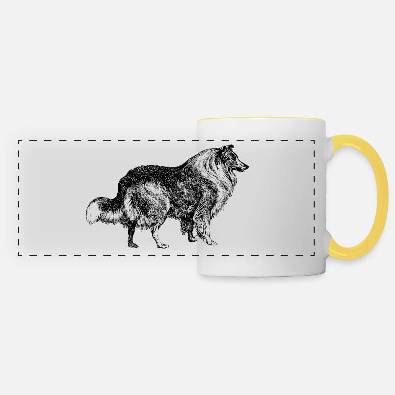 Lassie Dog - Panoramic Mug - white/yellow