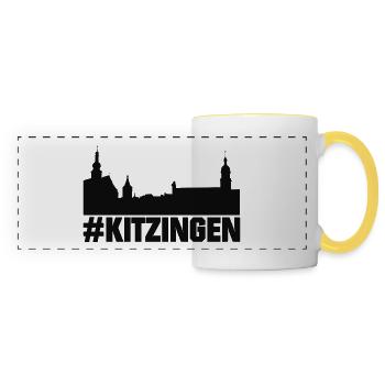 #Kitzingen Skyline on the Main - Panoramic Mug - white/yellow - Front