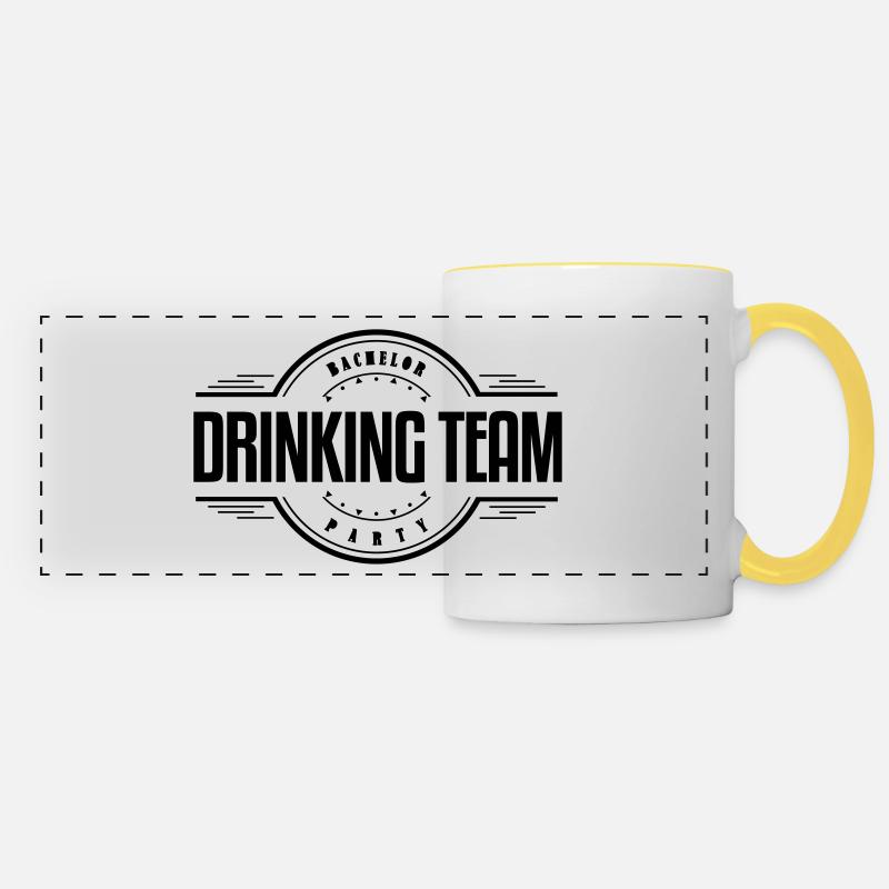 bachelor party drinking team2 - Panoramatasse - Weiß/Gelb