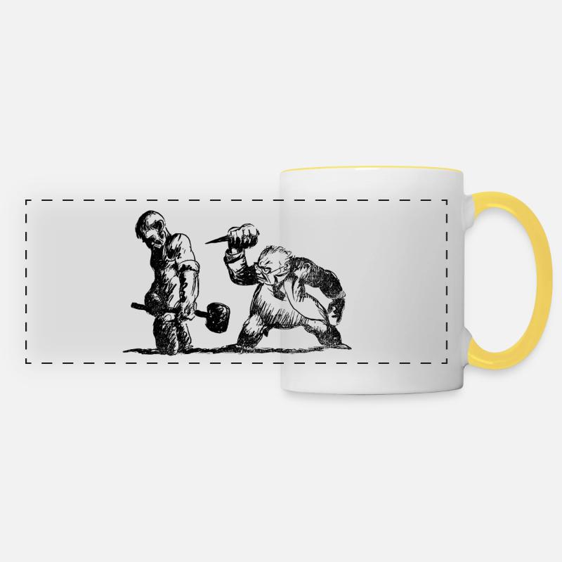 Class struggle? - Panoramic Mug - white/yellow