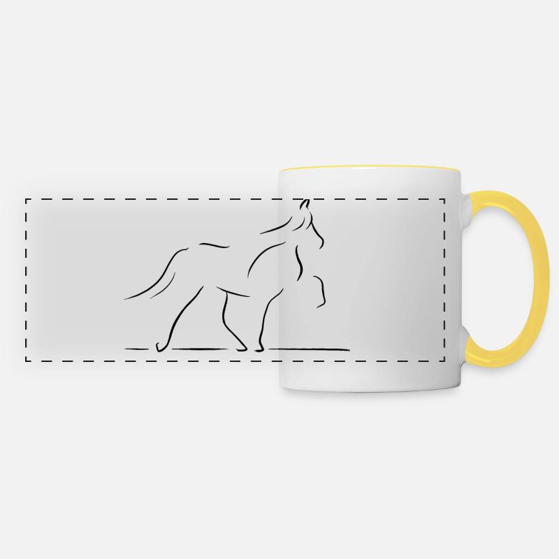 ISIPISIFOREVER black - Panoramic Mug - white/yellow