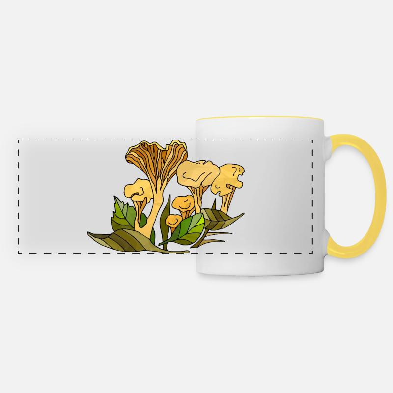 fungi - Panoramic Mug - white/yellow