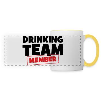 Mitglied des Trinkteams / Alkohol - Panoramatasse - Weiß/Gelb - Vorne