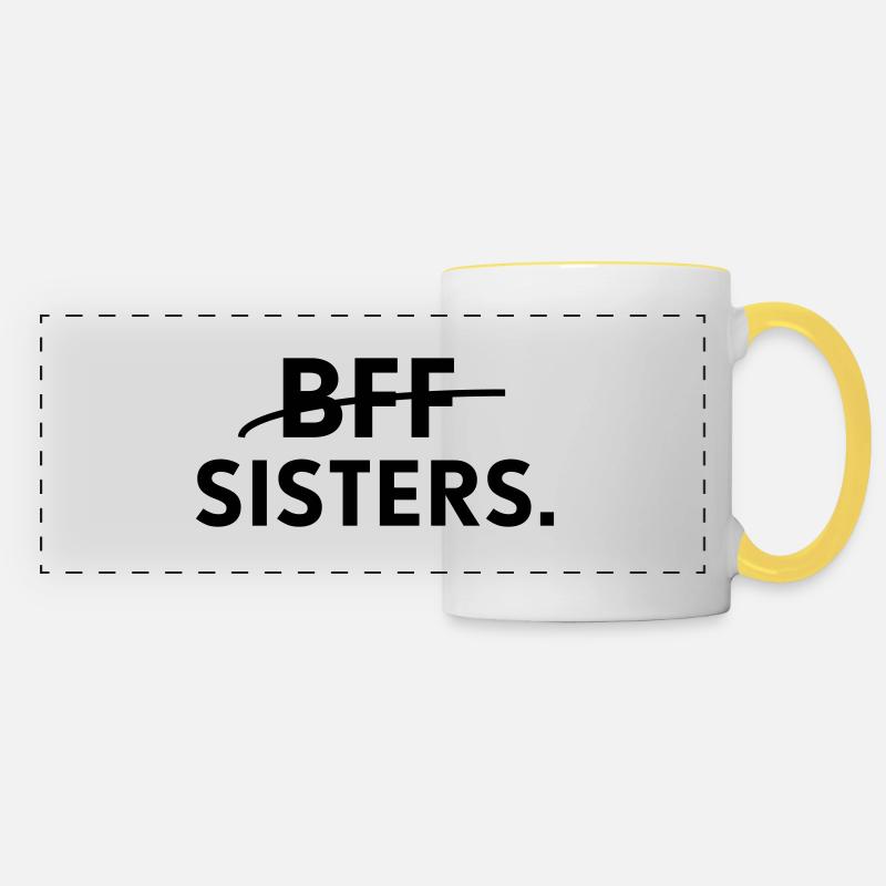 bff sisters - Panoramic Mug - white/yellow