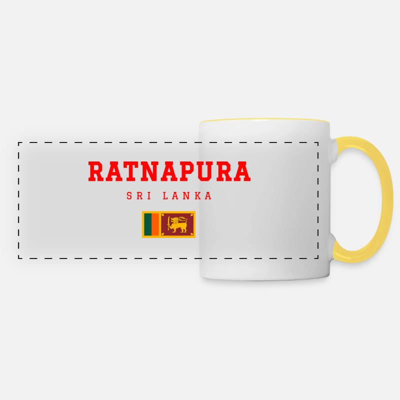 Ratnapura, Sri Lanka - Panoramic Mug - white/yellow
