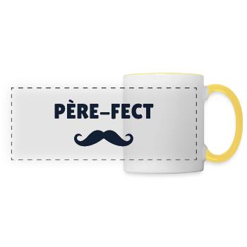 Père Fect cadeau à offrir à son papa parfait - Mug panoramique contrasté et blanc - blanc/jaune - Devant