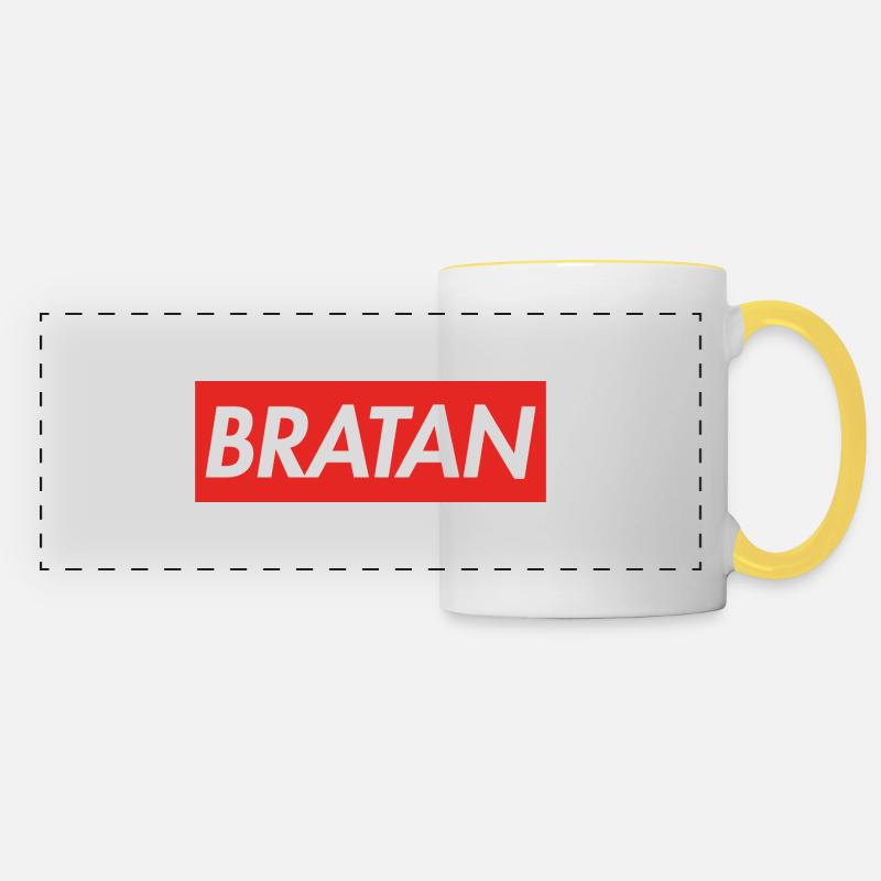 BRATAN - Panoramatasse - Weiß/Gelb