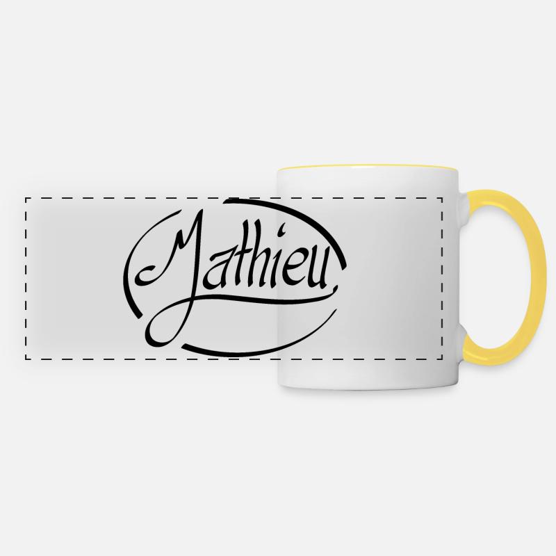 Mathieu - Panoramic Mug - white/yellow