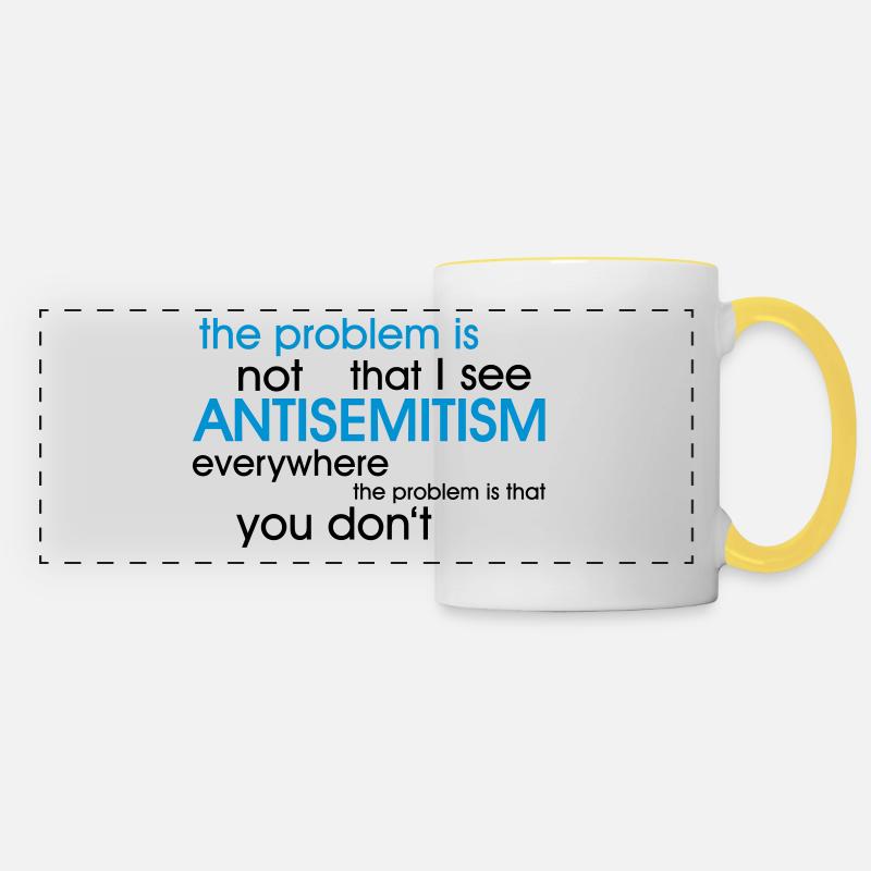 problem: ANTISEMITISM - Panoramic Mug - white/yellow