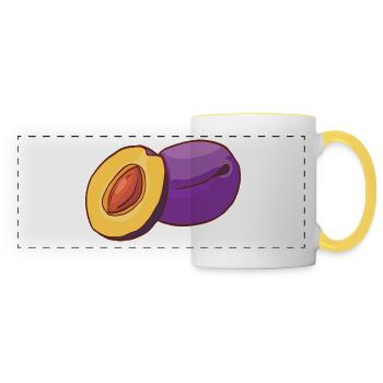 Plum plums - Panoramic Mug - white/yellow - Front