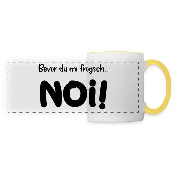 Noi! Witziges Geschenk für Schwaben - Panoramatasse - Weiß/Gelb - Vorne
