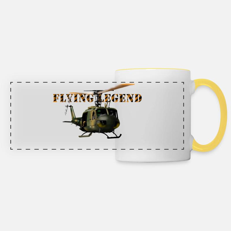 helicopter Huey - Panoramic Mug - white/yellow