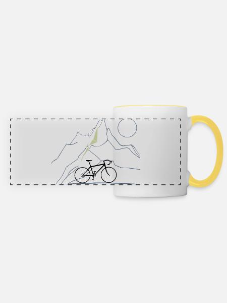 Bike & Berge - Panoramatasse - Weiß/Gelb