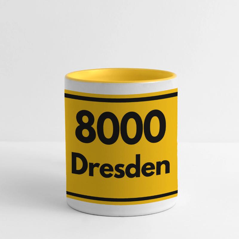 OLD POSTCODE POSTCODE RETRO 8000 DRESDEN ELBE Panoramic Mug